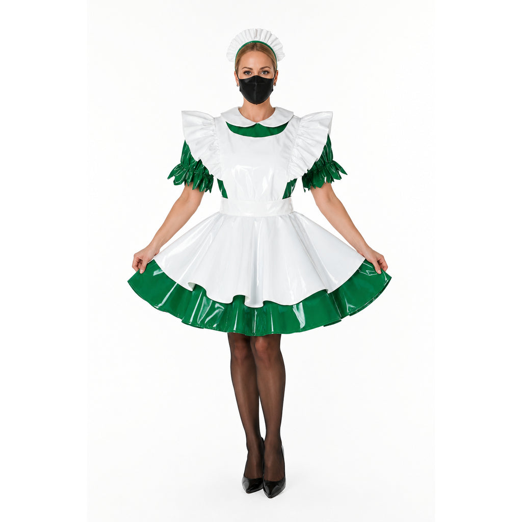 green thin pvc dress G1780