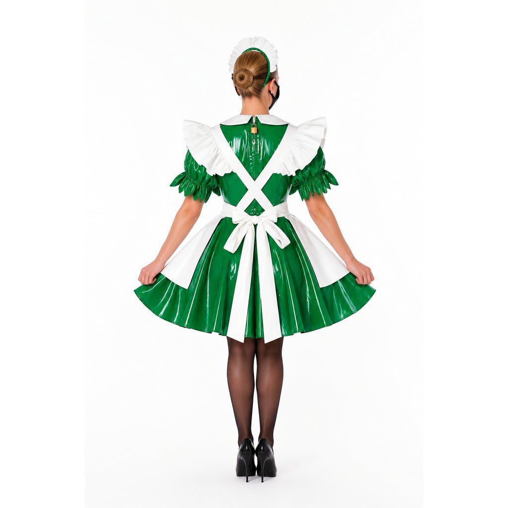 green thin pvc dress G1780