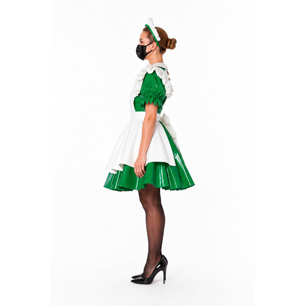 green thin pvc dress G1780