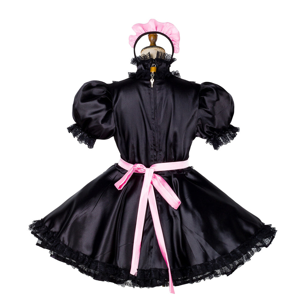 black satin dress G1782