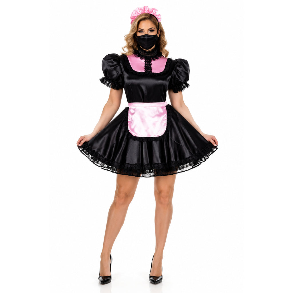 black satin dress G1782