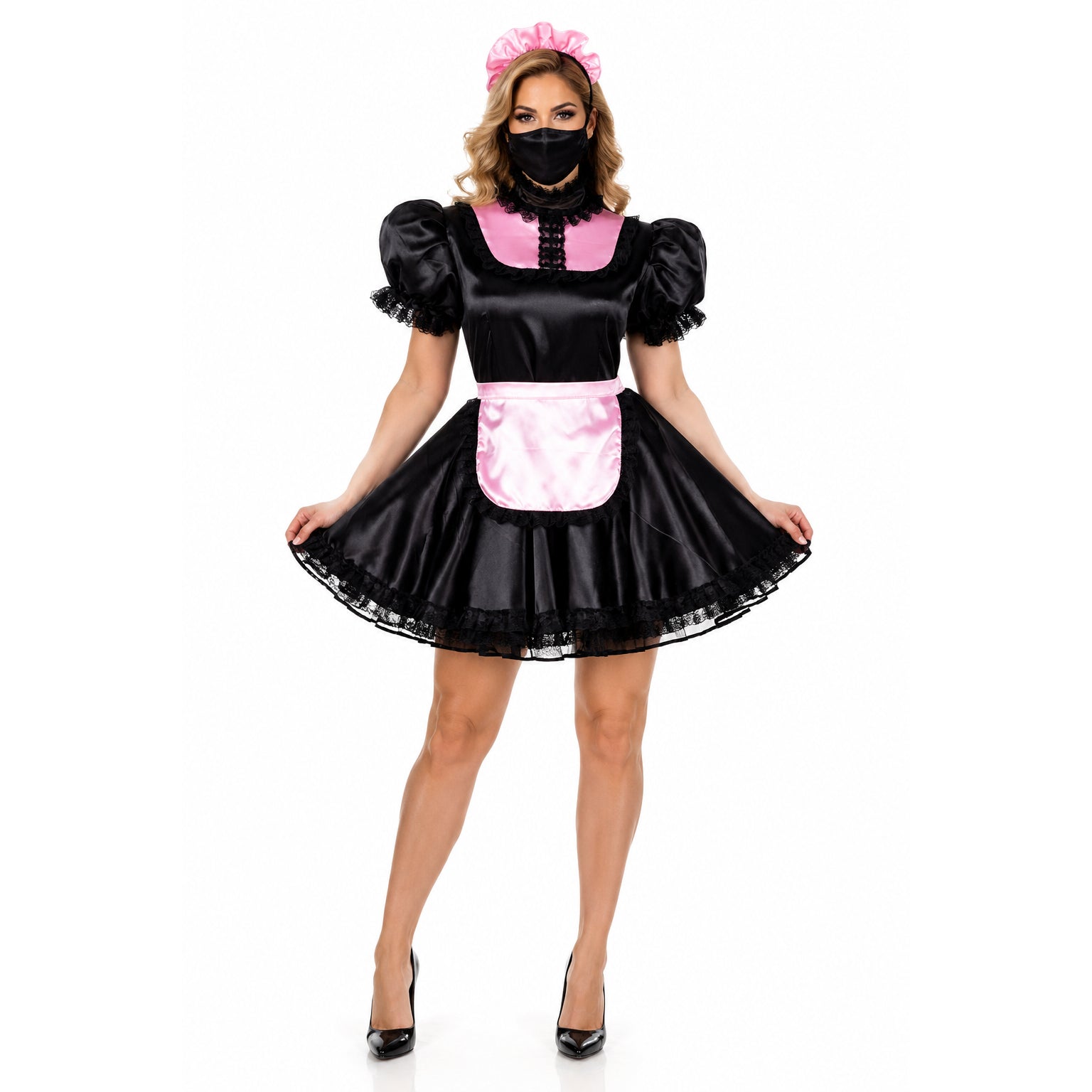 black satin dress G1782