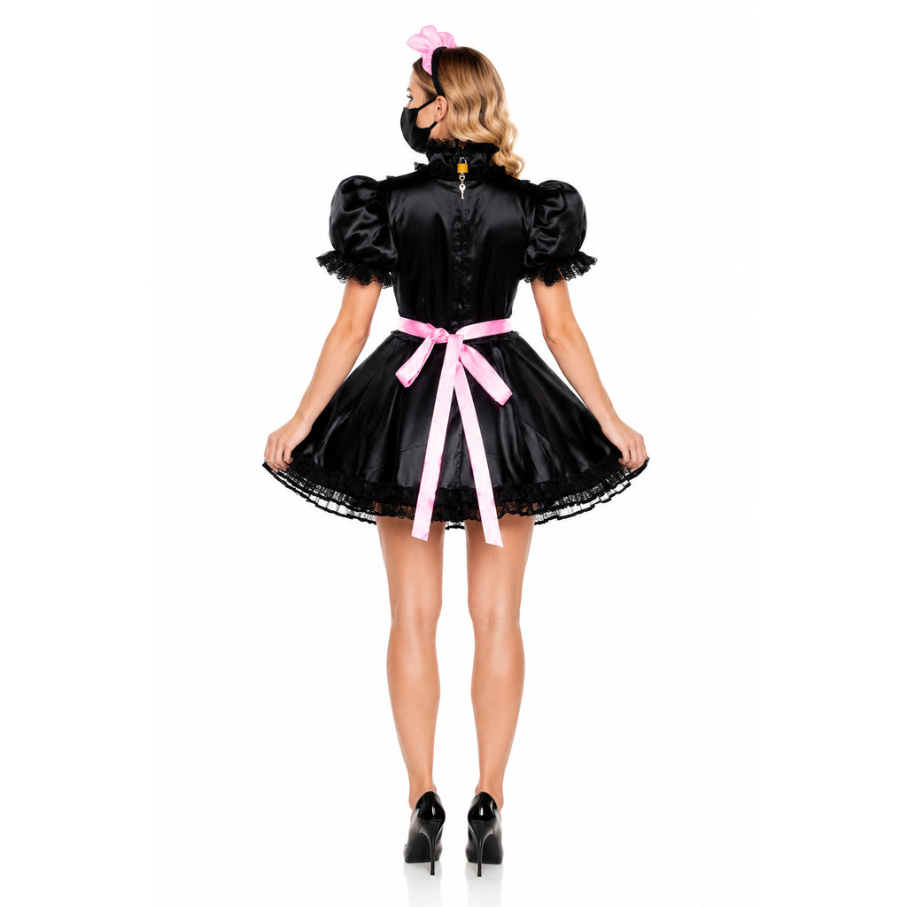 black satin dress G1782