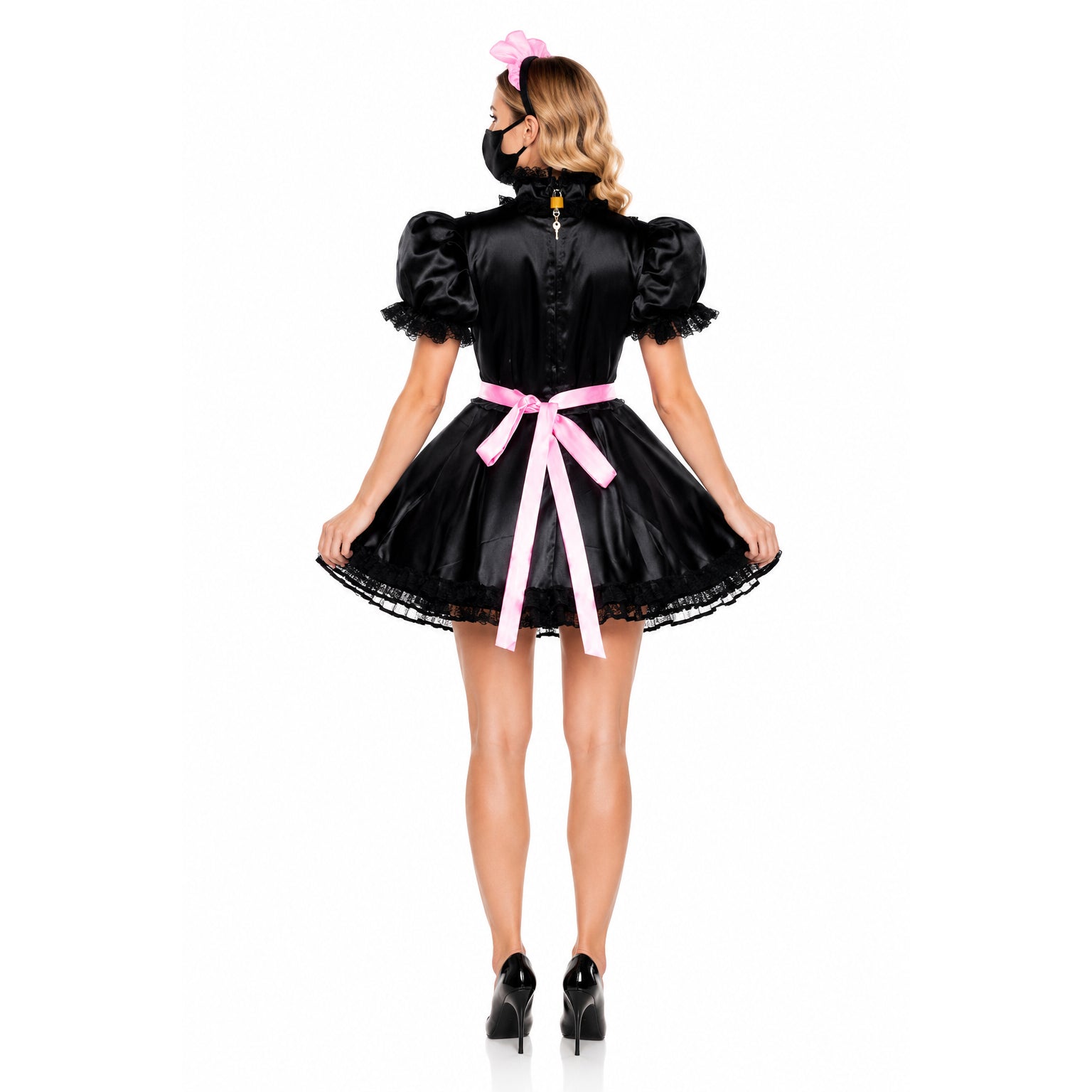 black satin dress G1782