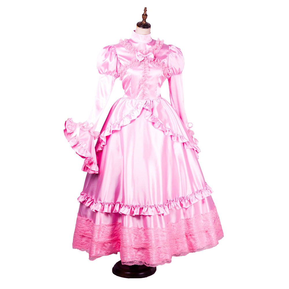 pink satin dress G1783