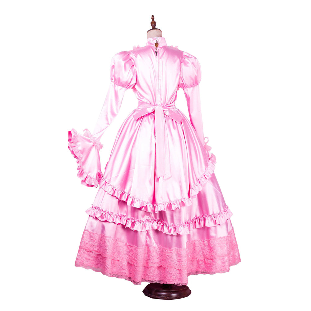 pink satin dress G1783