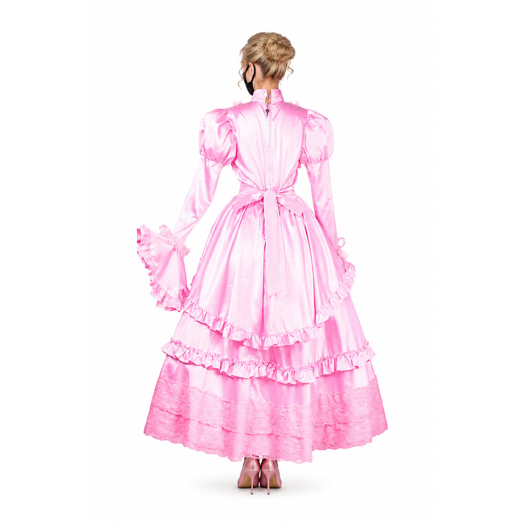 pink satin dress G1783