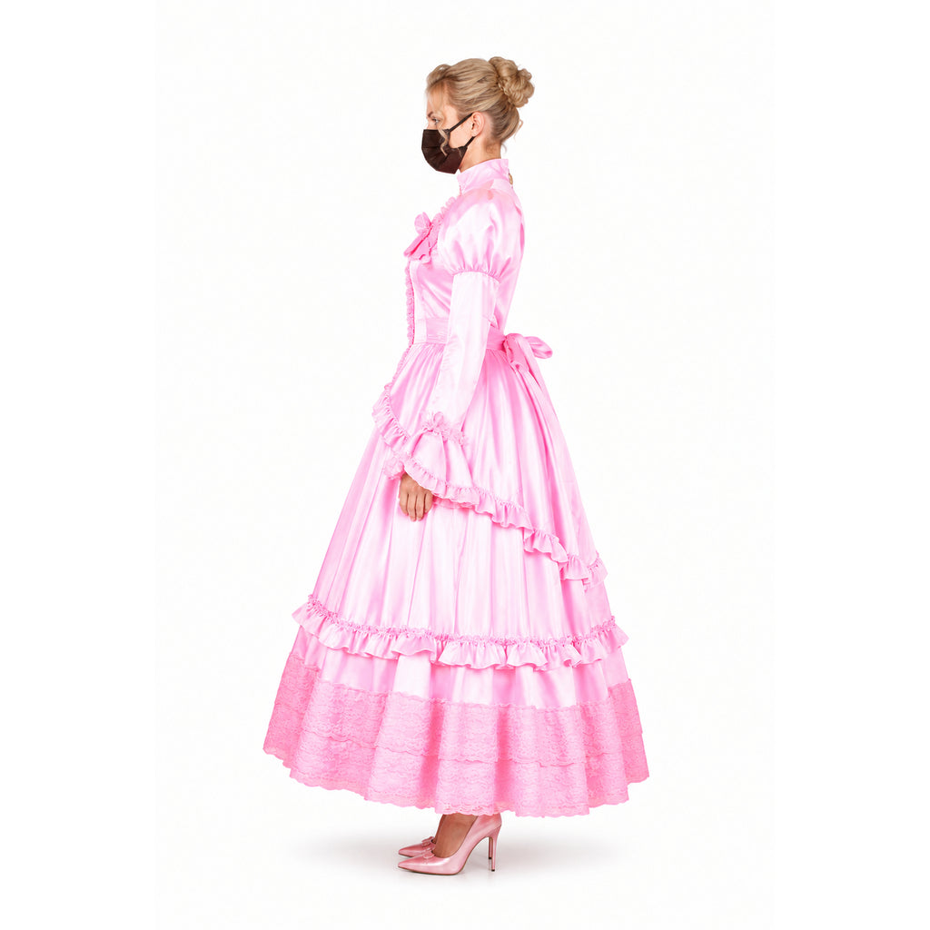 pink satin dress G1783