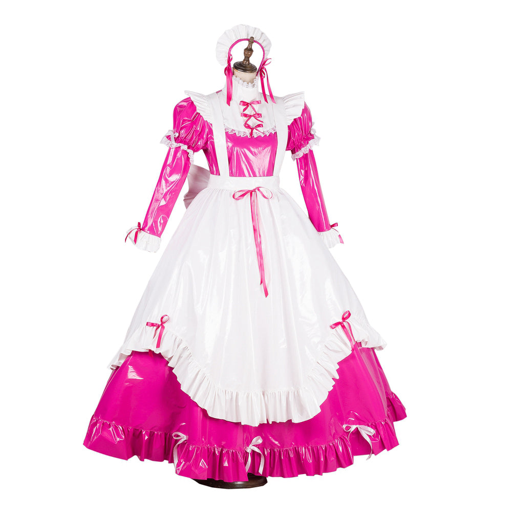 hot pink thin pvc dress G1784