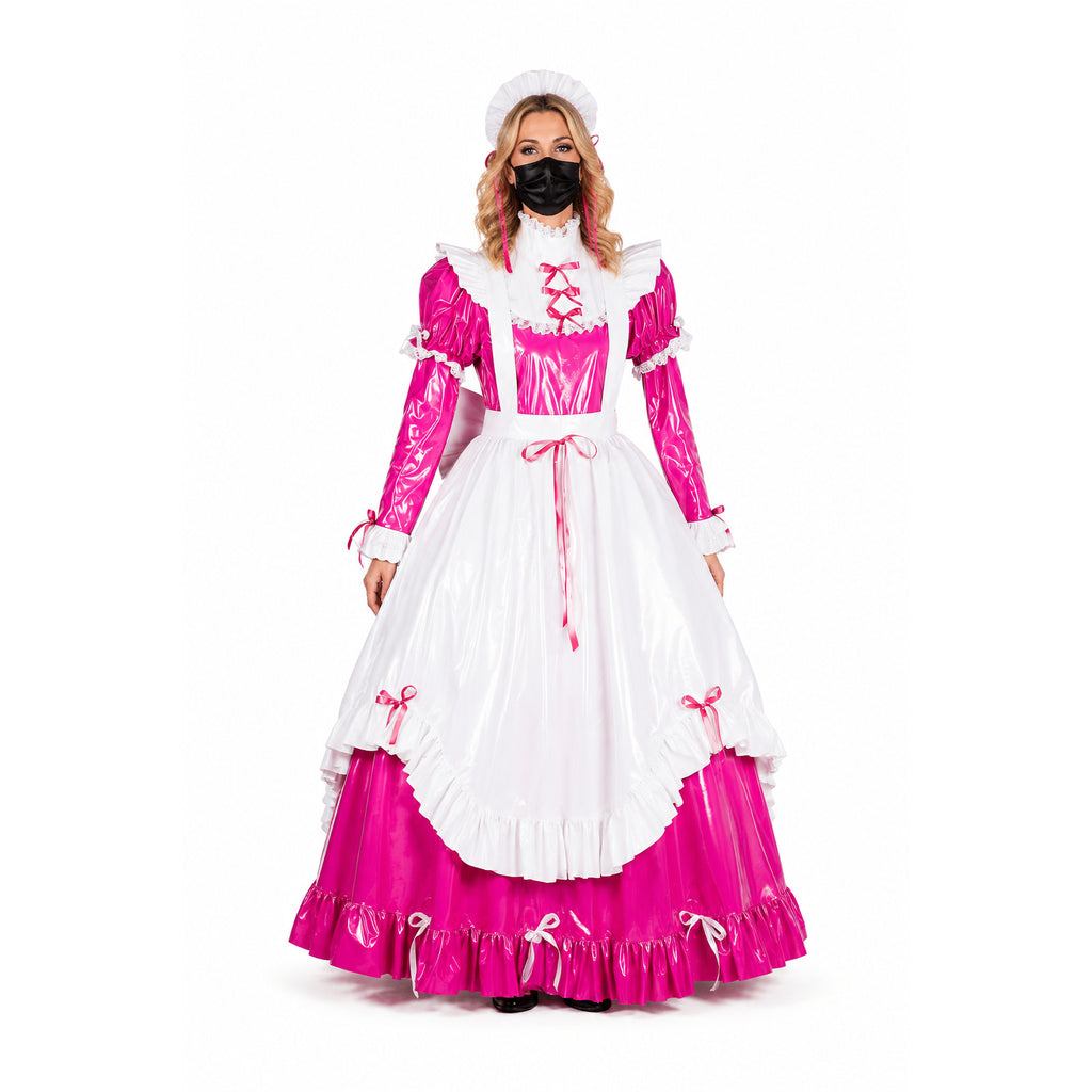 hot pink thin pvc dress G1784