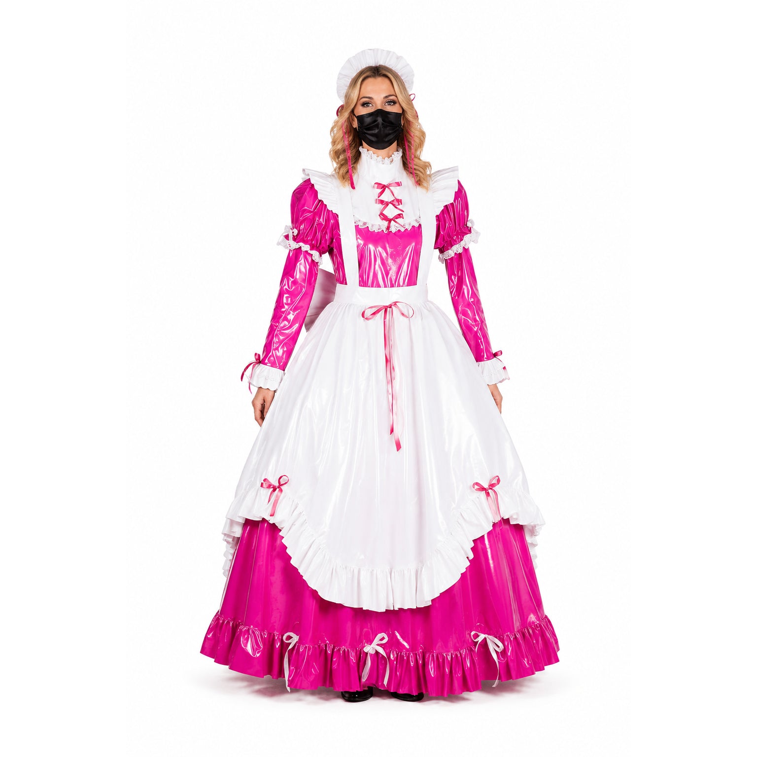 hot pink thin pvc dress G1784