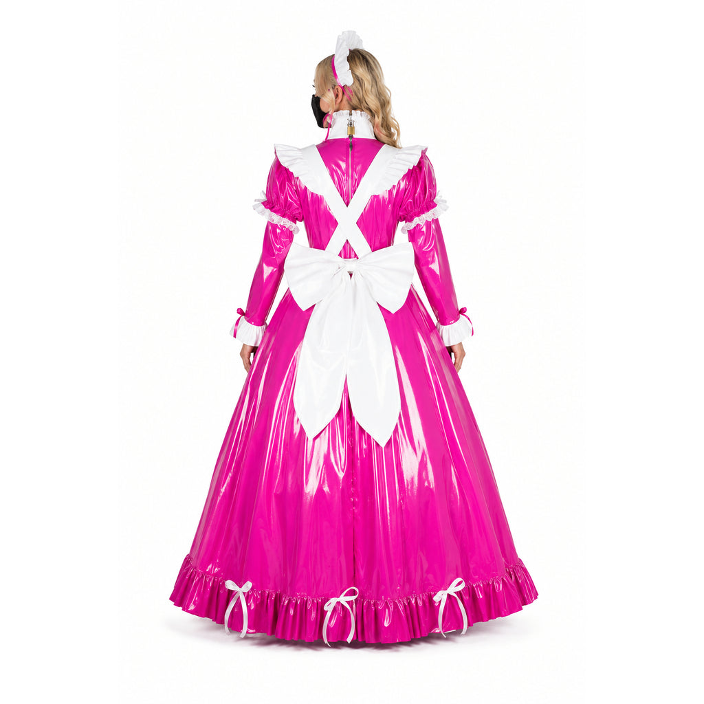 hot pink thin pvc dress G1784