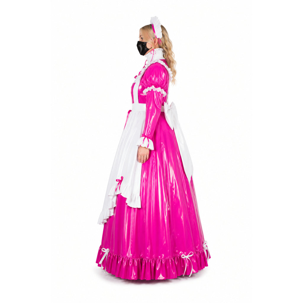 hot pink thin pvc dress G1784