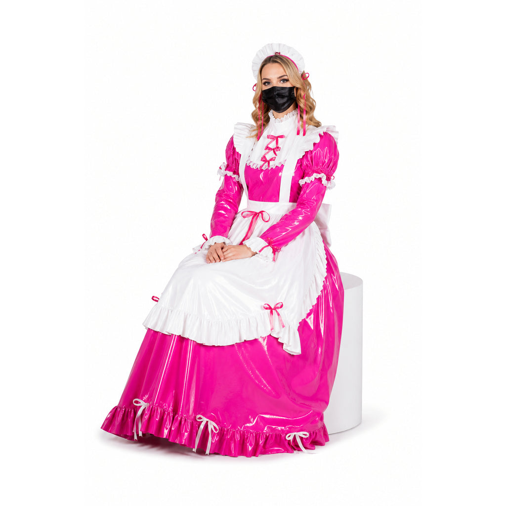 hot pink thin pvc dress G1784