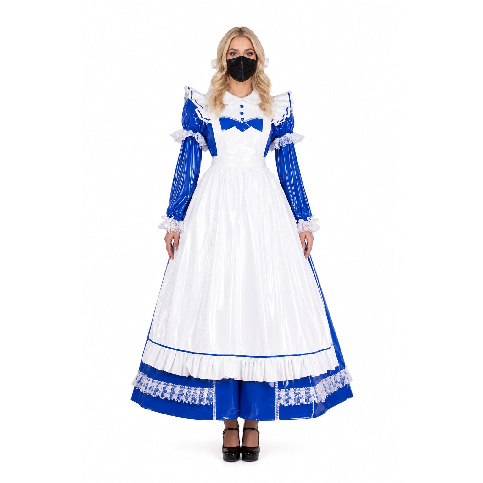 blue thin pvc dress G1785