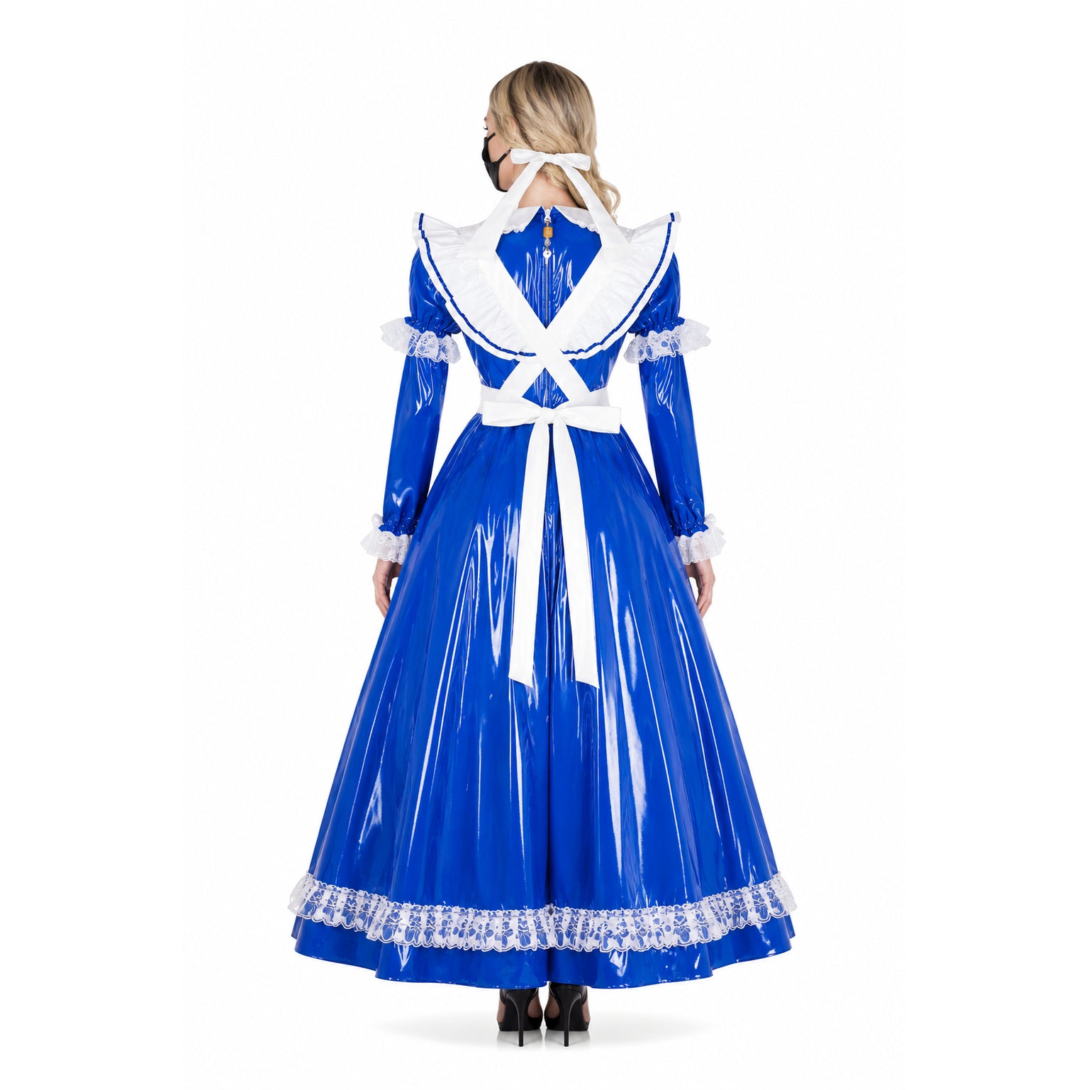 blue thin pvc dress G1785