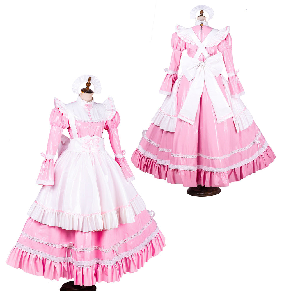 pink thin pvc dress G1787