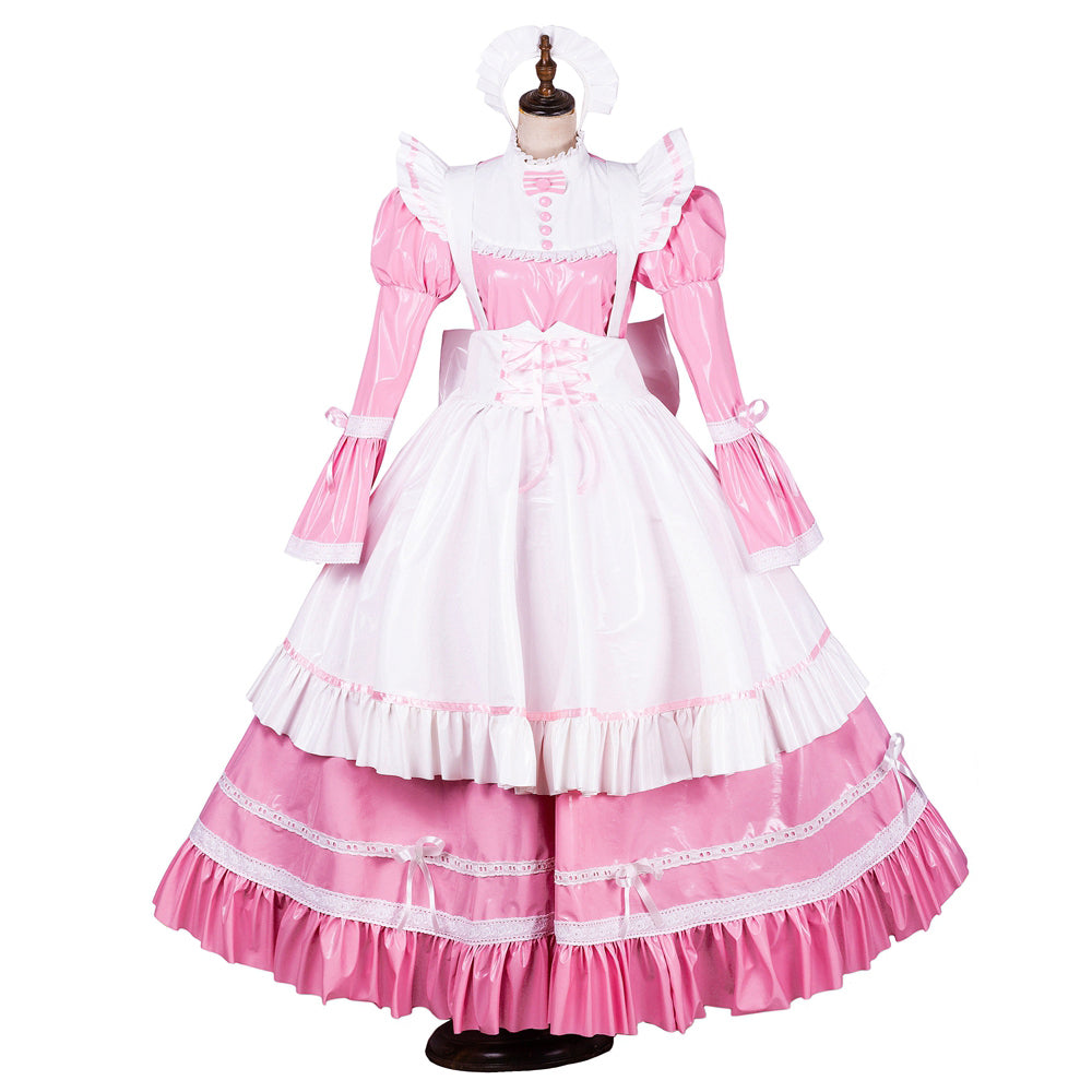 pink thin pvc dress G1787