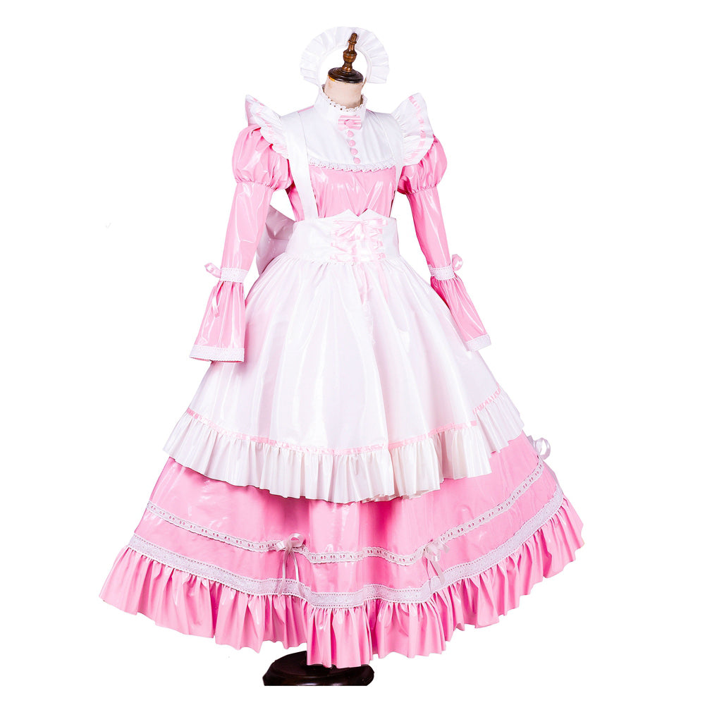 pink thin pvc dress G1787