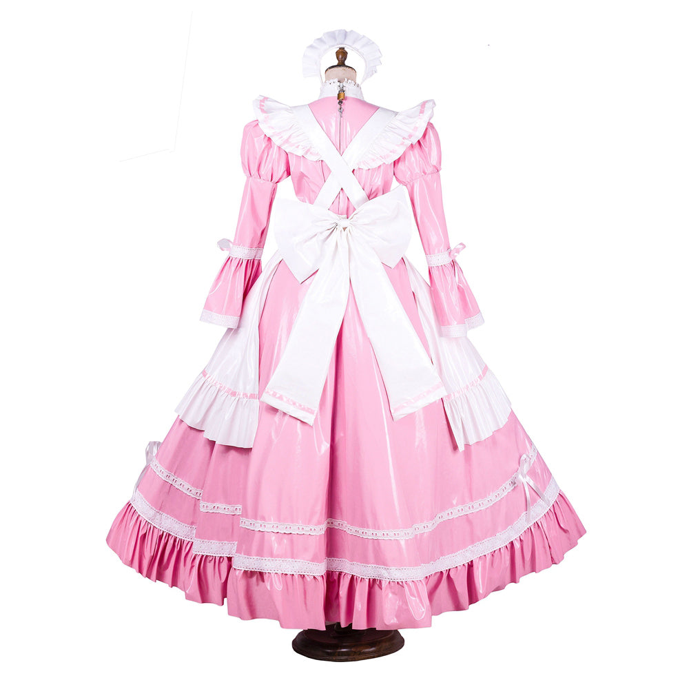 pink thin pvc dress G1787