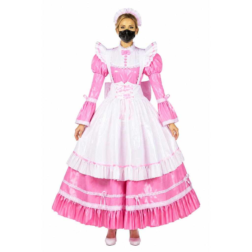 pink thin pvc dress G1787