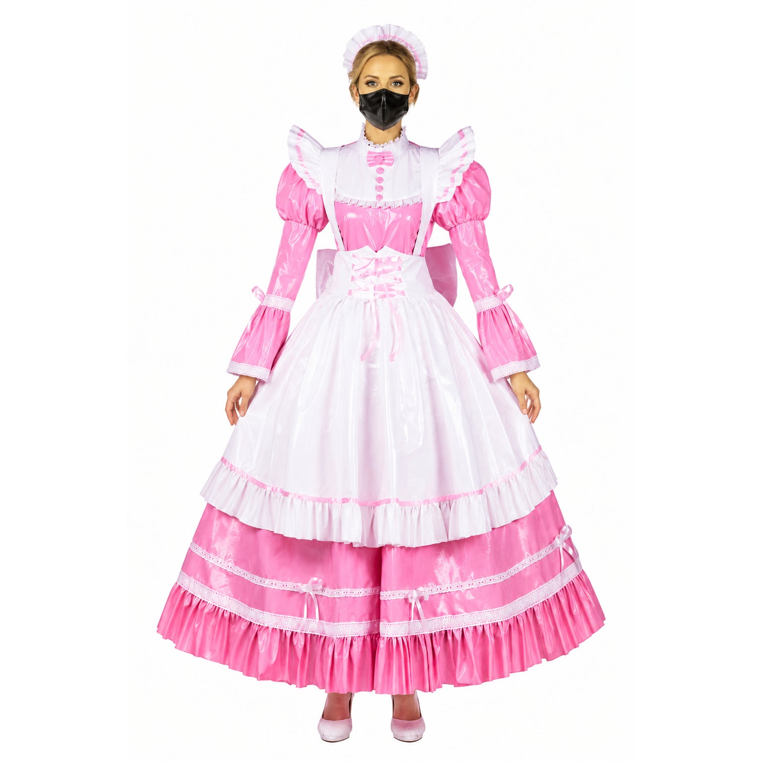 pink thin pvc dress G1787