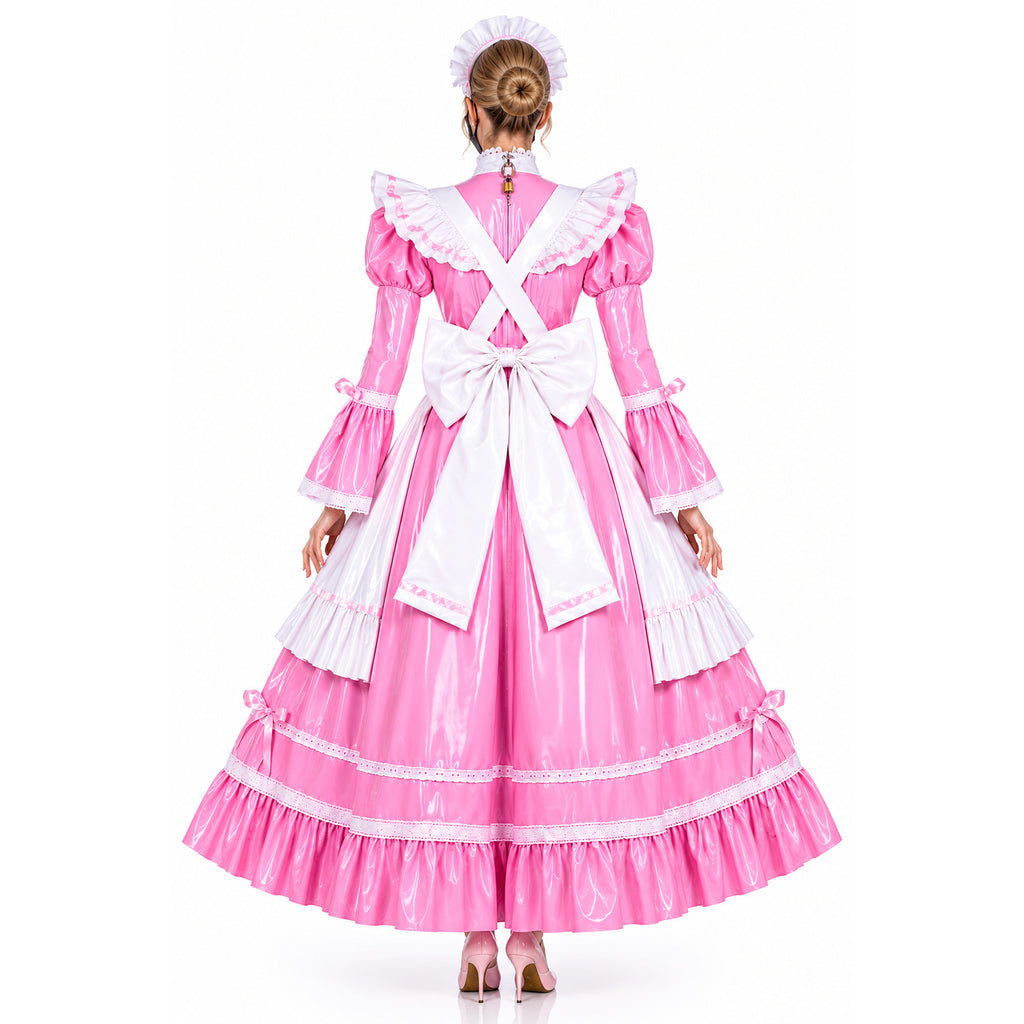 pink thin pvc dress G1787