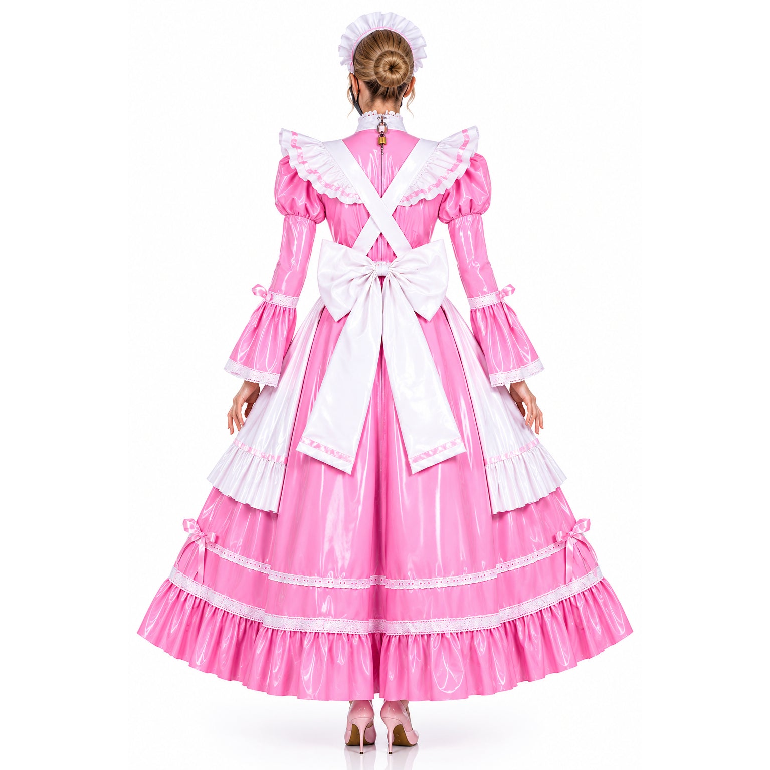 pink thin pvc dress G1787
