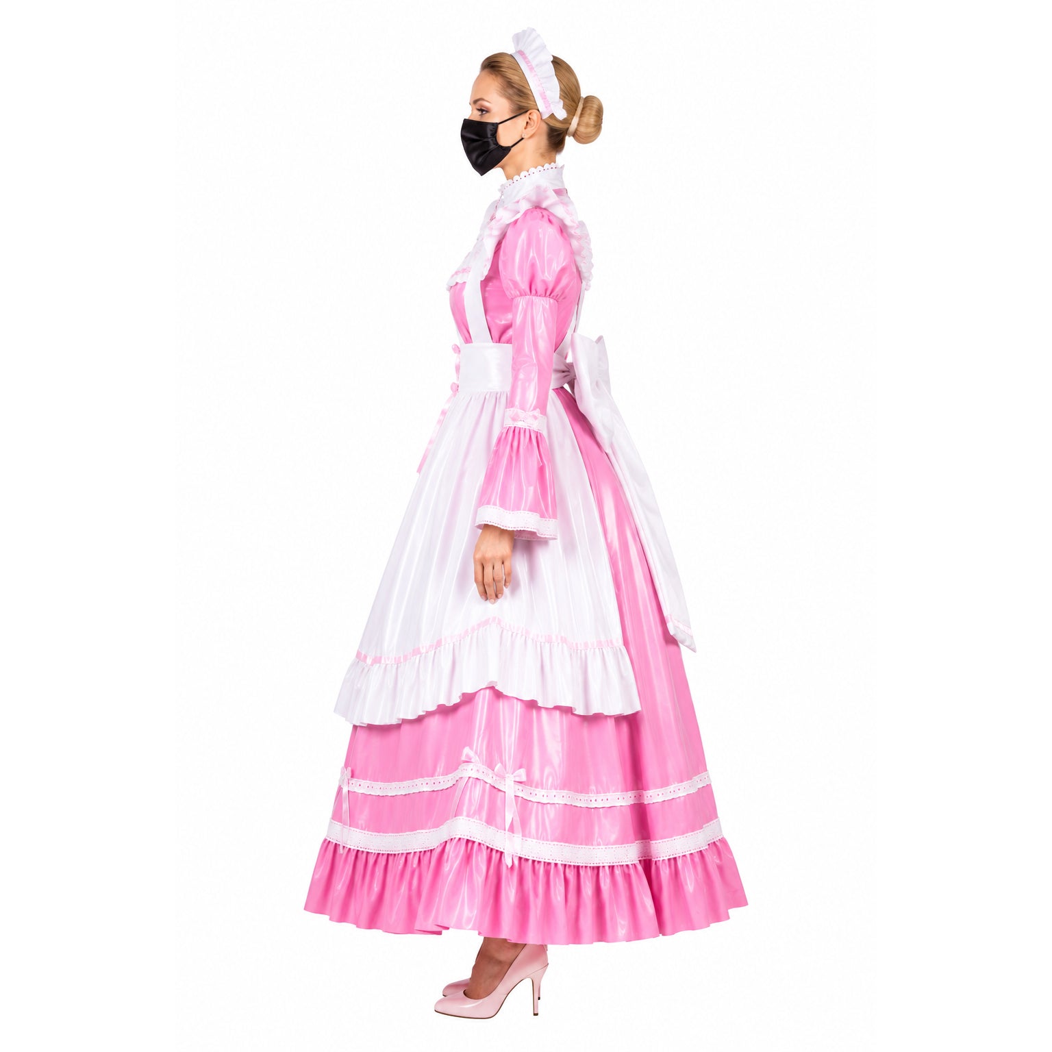 pink thin pvc dress G1787