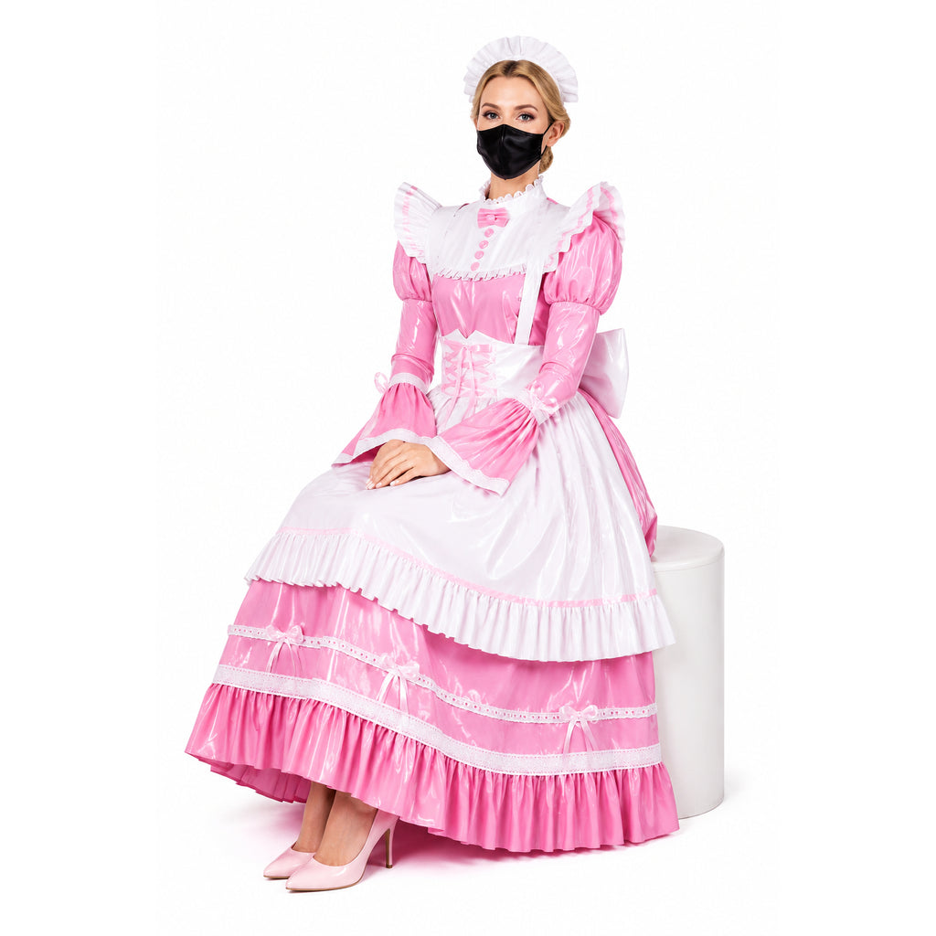 pink thin pvc dress G1787