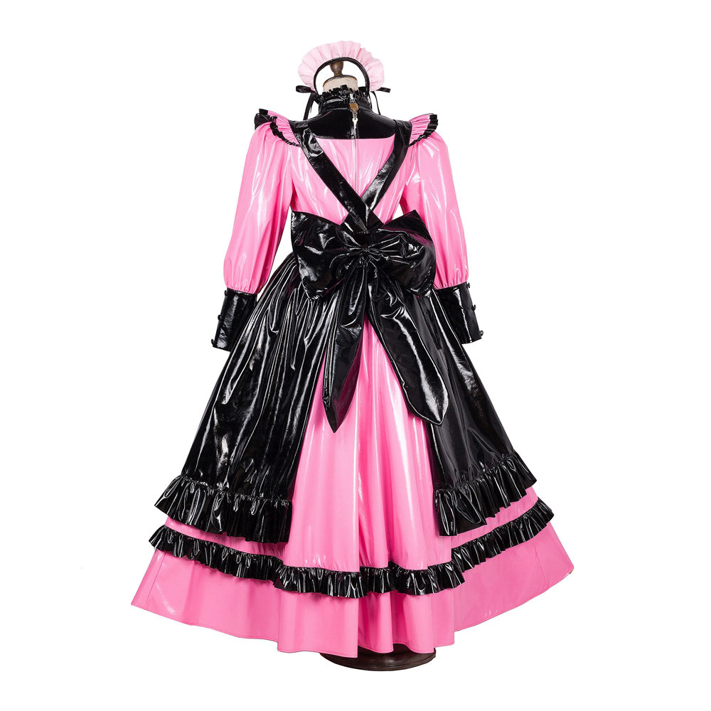 pink thin pvc dress G1788