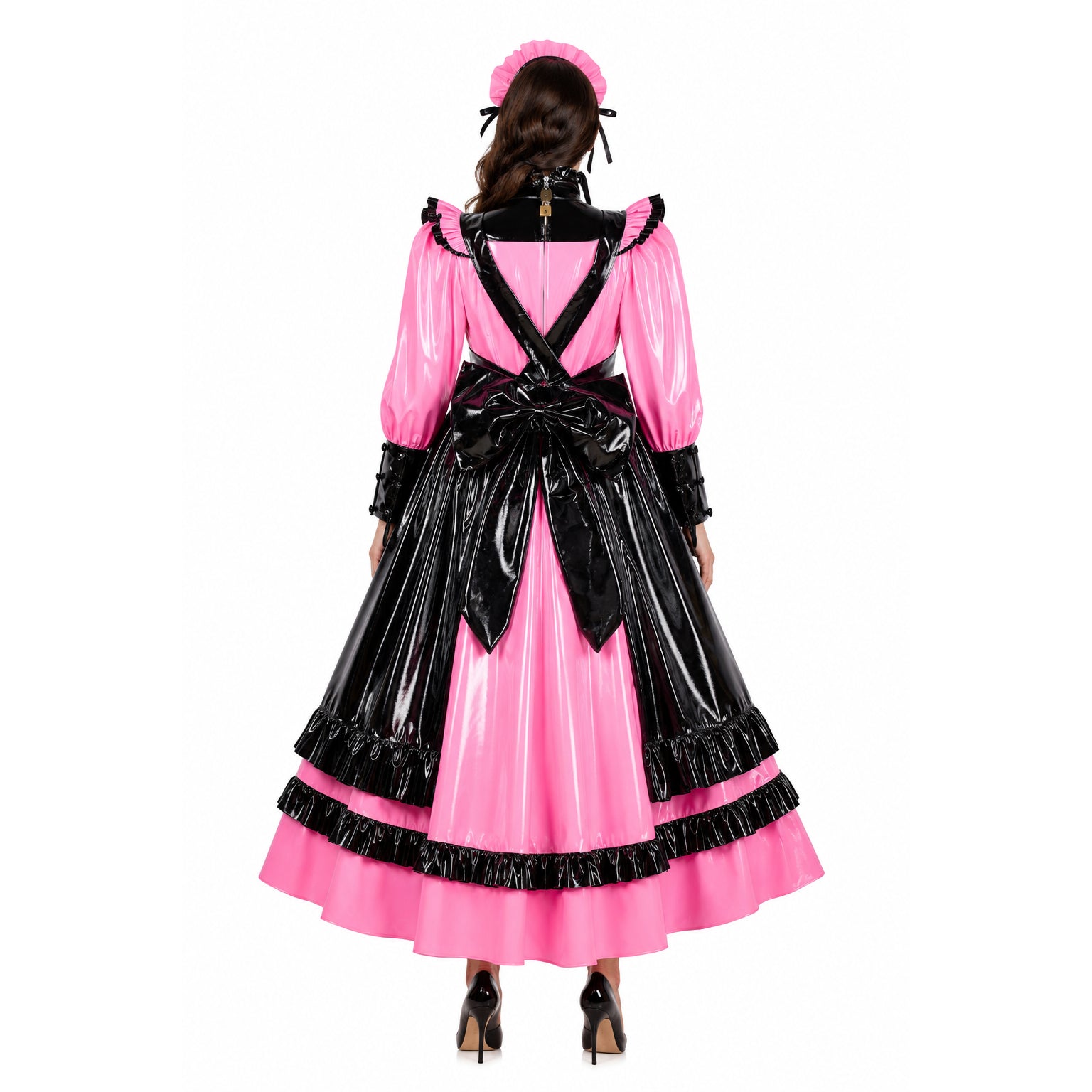 pink thin pvc dress G1788