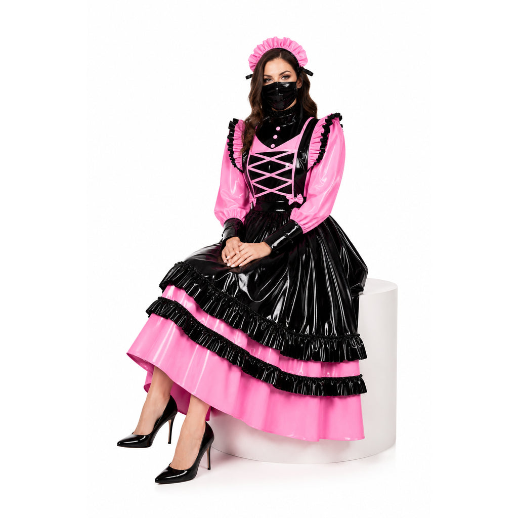 pink thin pvc dress G1788