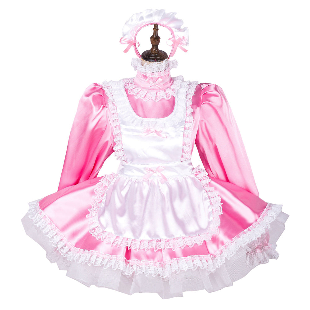 pink satin dress G1789