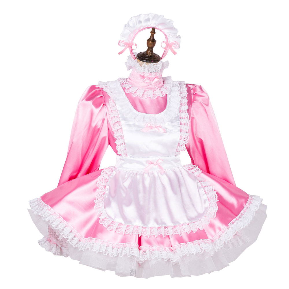 pink satin dress G1789