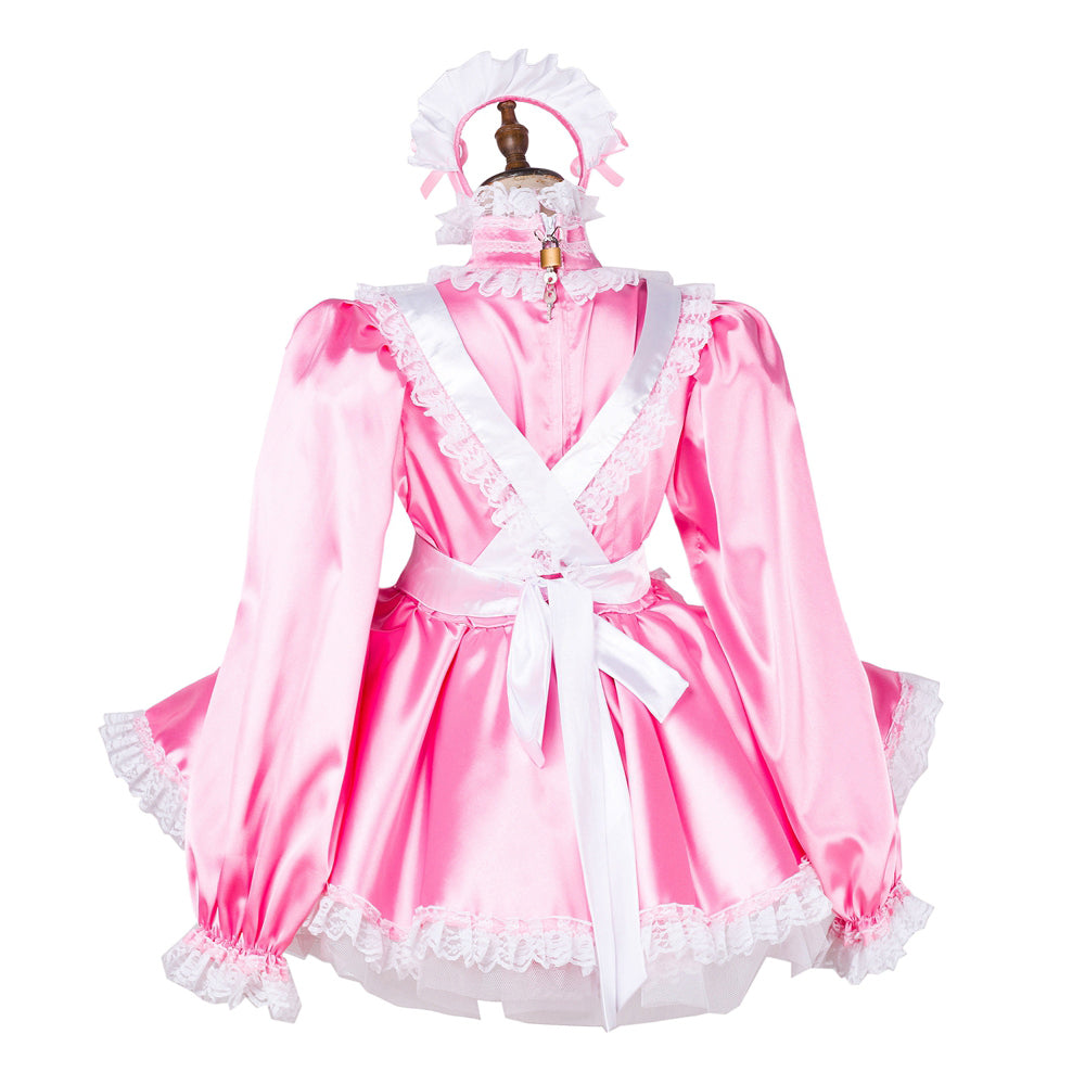pink satin dress G1789