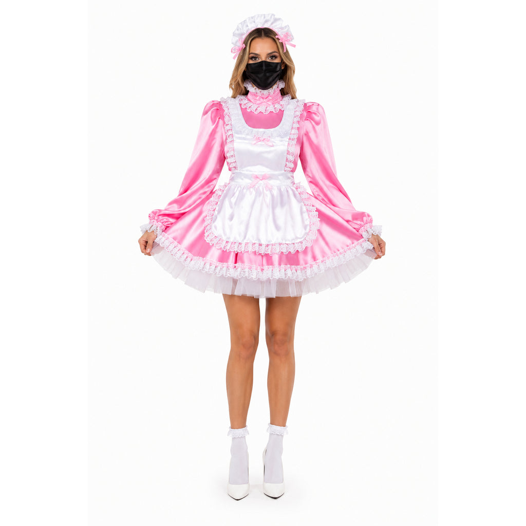 pink satin dress G1789