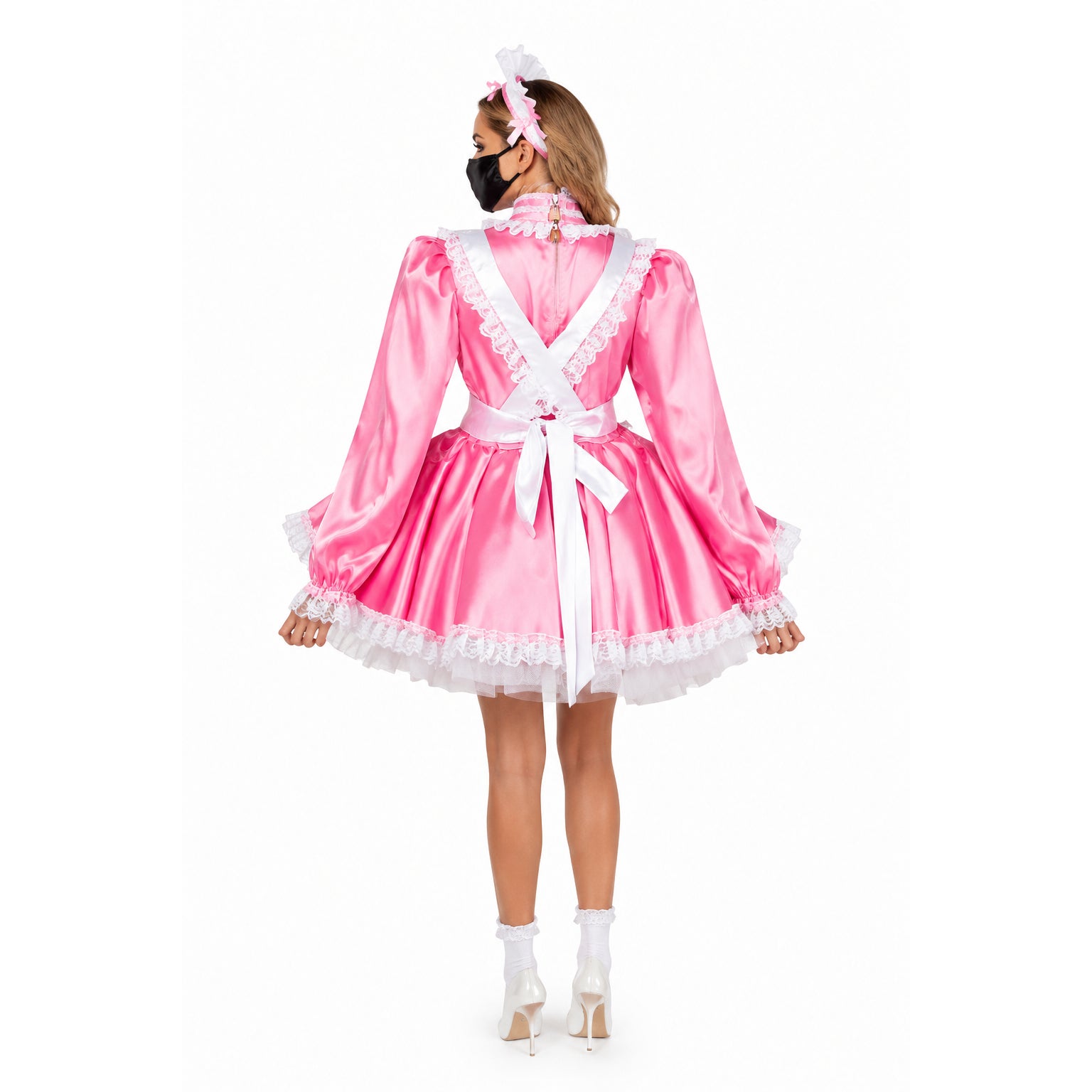 pink satin dress G1789