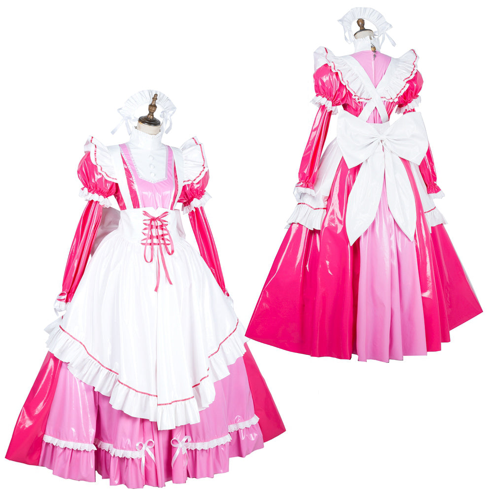 hot pink thin pvc dress G1791