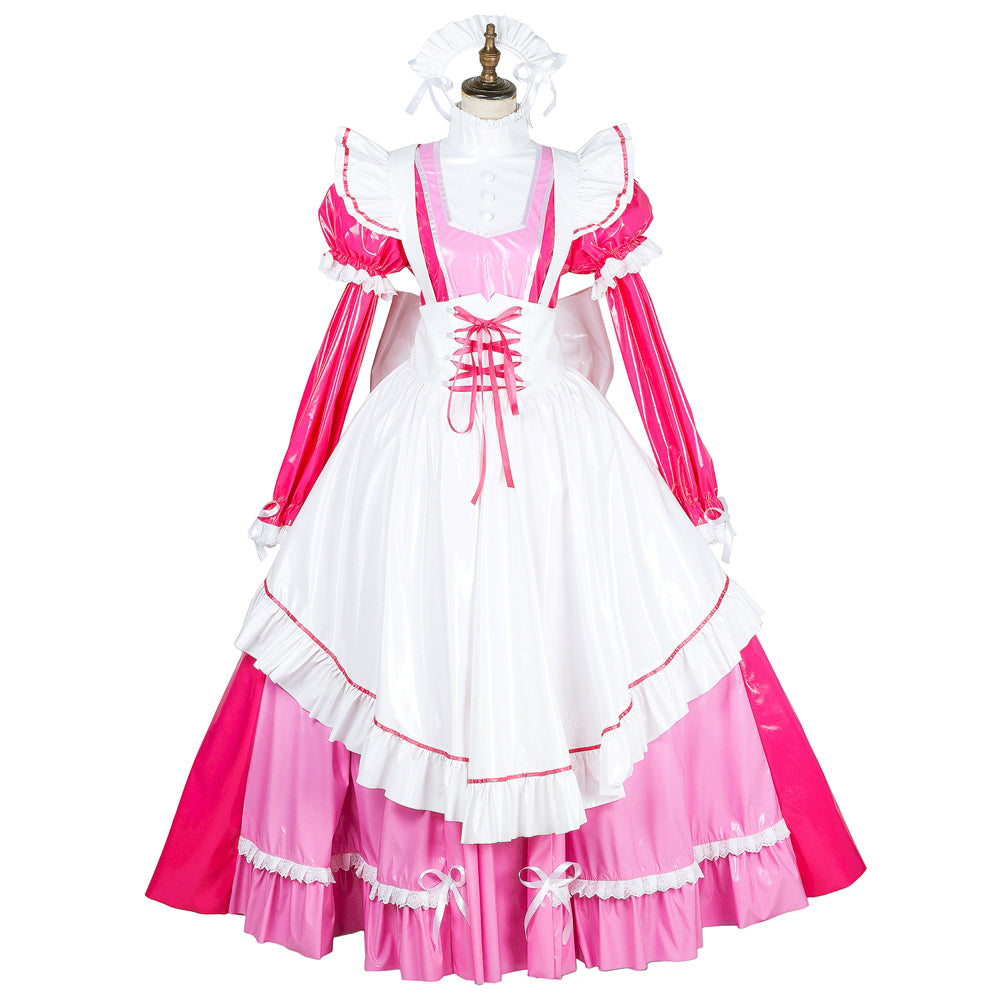 hot pink thin pvc dress G1791