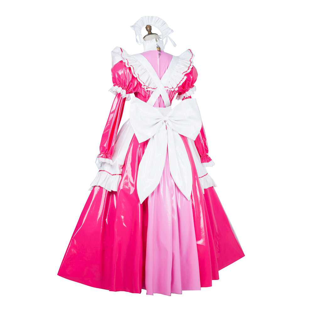 hot pink thin pvc dress G1791