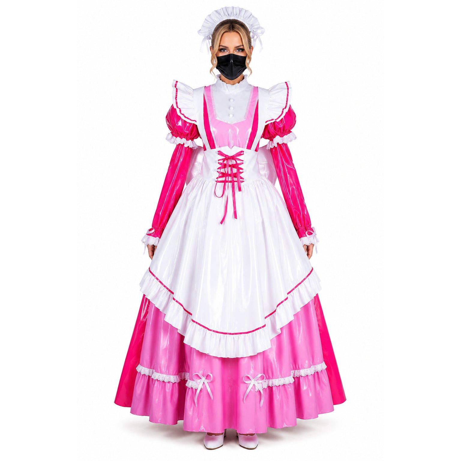 hot pink thin pvc dress G1791