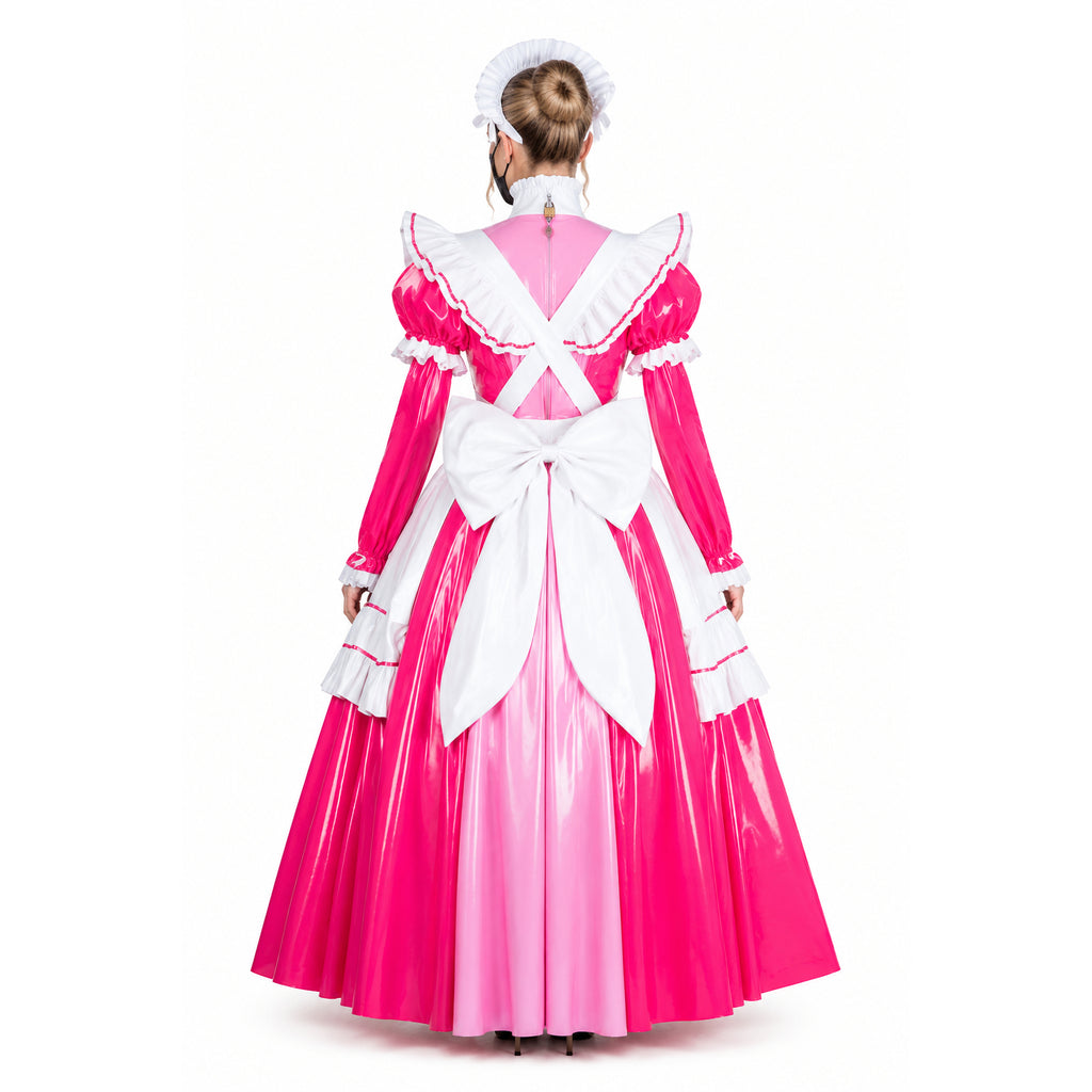hot pink thin pvc dress G1791