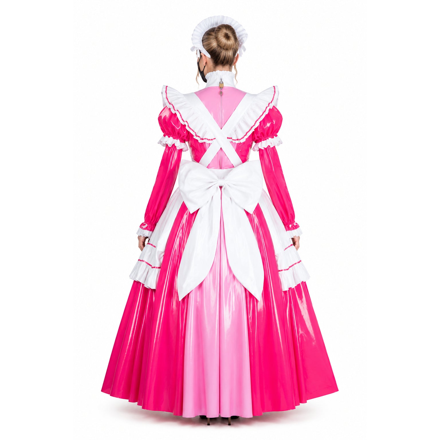 hot pink thin pvc dress G1791