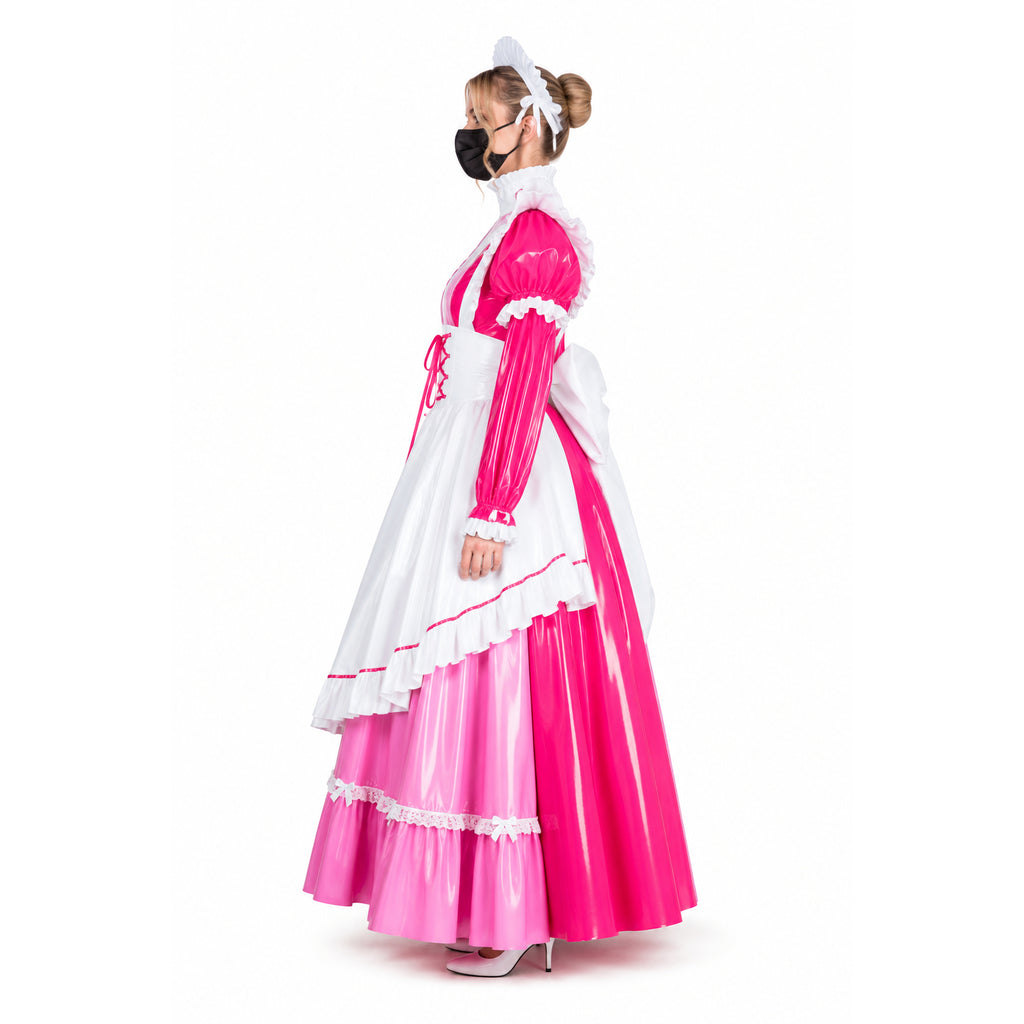 hot pink thin pvc dress G1791