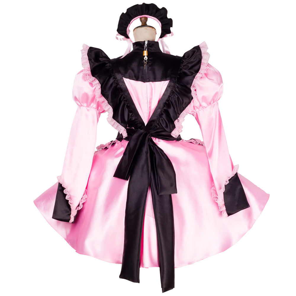 pink satin dress G1792
