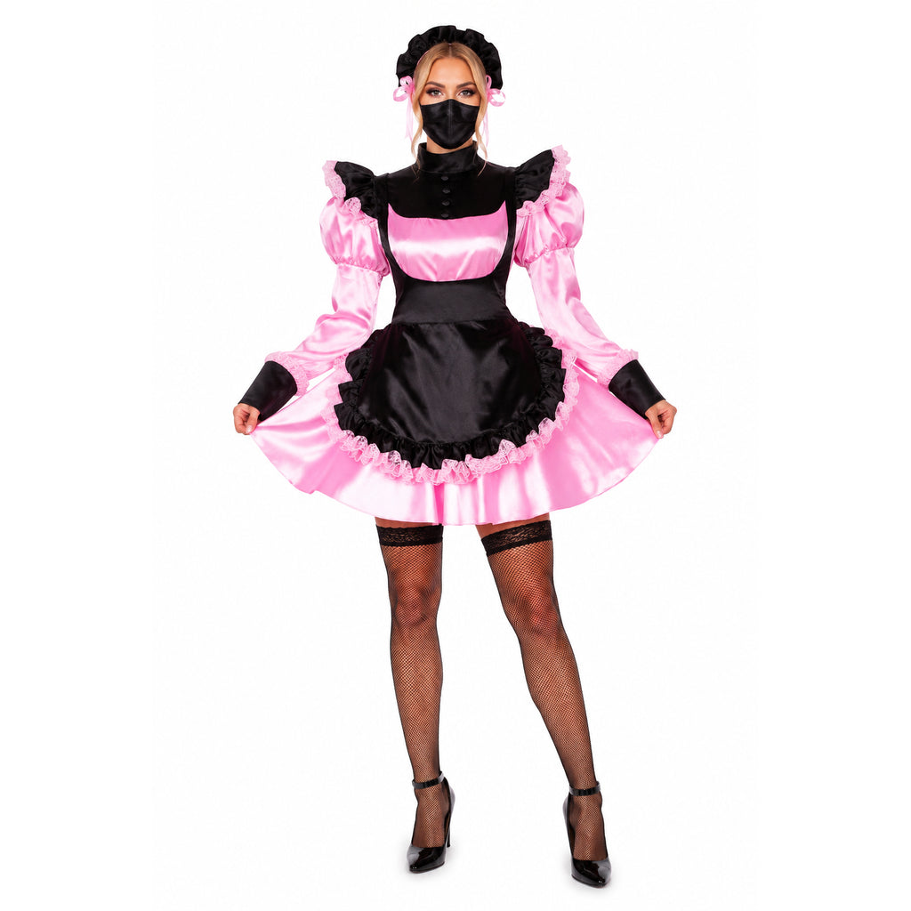pink satin dress G1792