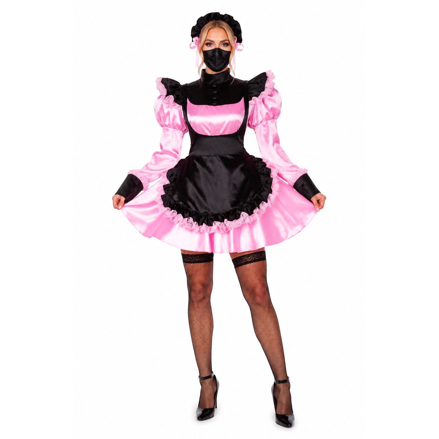 pink satin dress G1792