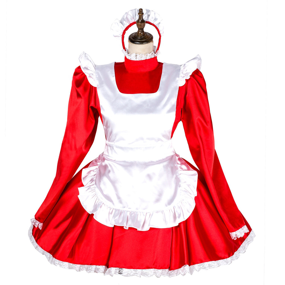 red satin dress G1793