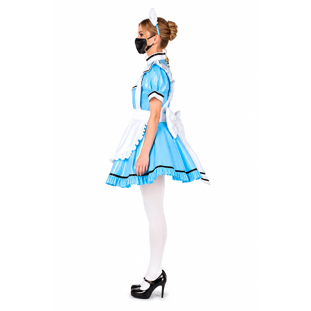 baby blue thin pvc dress G1794